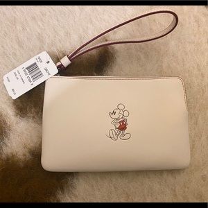 Coach x Disney Mickey Leather Corner Zip Wristlet